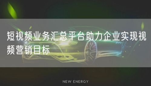 短视频业务汇总平台助力企业实现视频营销目标