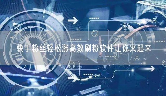 快手粉丝轻松涨高效刷粉软件让你火起来