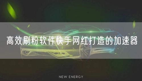 高效刷粉软件快手网红打造的加速器