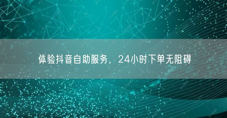 体验抖音自助服务，24小时下单无阻碍
