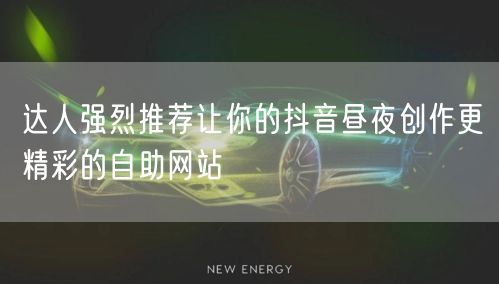 达人强烈推荐让你的抖音昼夜创作更精彩的自助网站